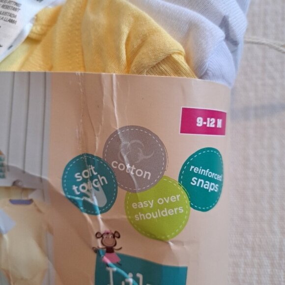 Lily & Dan bundle of 5 neutral bodysuits size 9-12 months, New - Picture 2 of 7